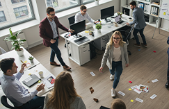 Team engaging in an office activity