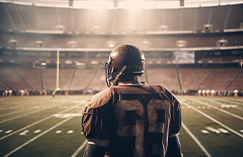 Football player standing on the field