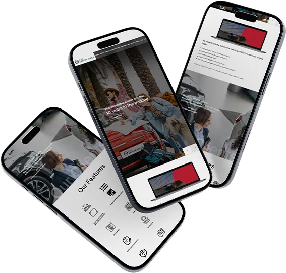 Auto Dealer Force website mobile view on smartphones