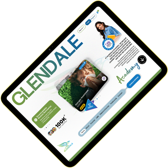 Glendale Academy website on tablet