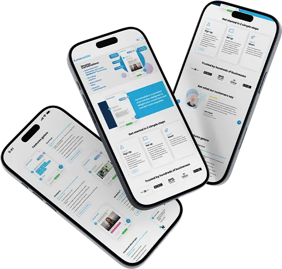 Konversable AI website mobile view on smartphones