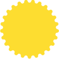 Yellow starburst shape
