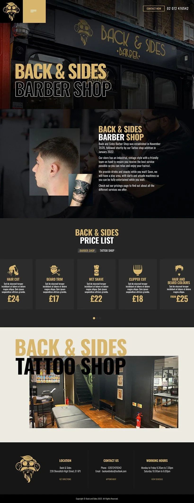 Aesthetics clinic full website layout