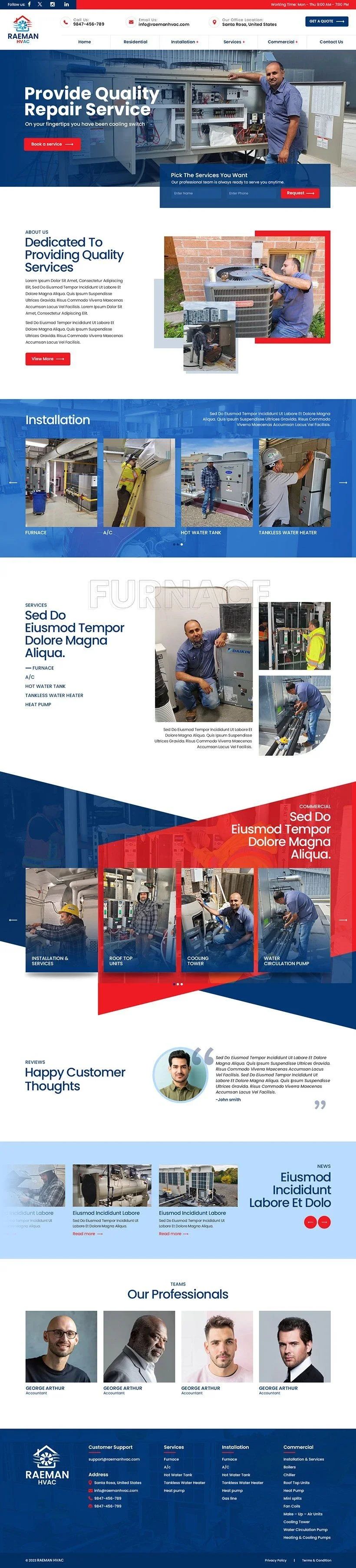 Aesthetics clinic full website layout